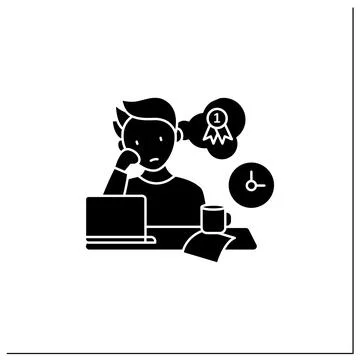Procrastinator dreamer glyph icon Stock Illustration