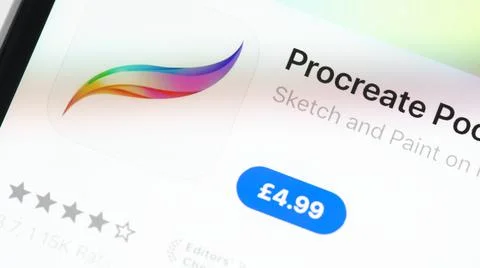 Procreate Pocket in the App Store on Apple iPhone screen Stock-Fotos