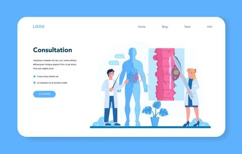 Proctologist web banner or landing page. Doctor examine Stock Illustration