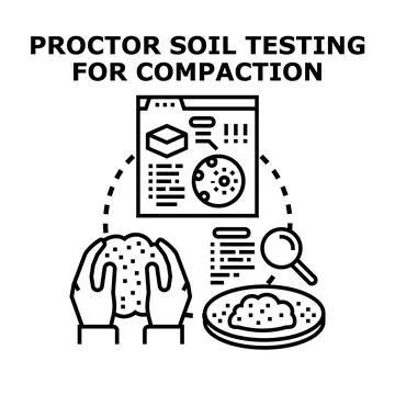 Proctor soil testing for compaction process concept イラスト素材