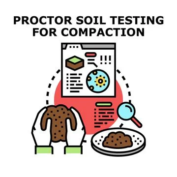 Proctor soil testing for compaction process concept Illustrazione stock