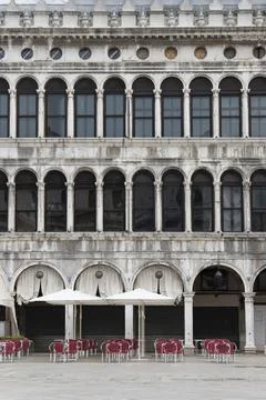 The Procuratie Vecchie, elevation in Piazza San Marco, city of Venice, Italy, Foto stock