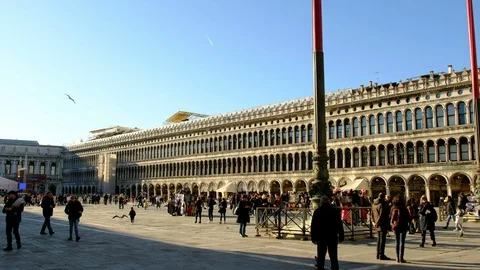 Procuratie Vecchie in Piazza San Marco Video stock 124750194