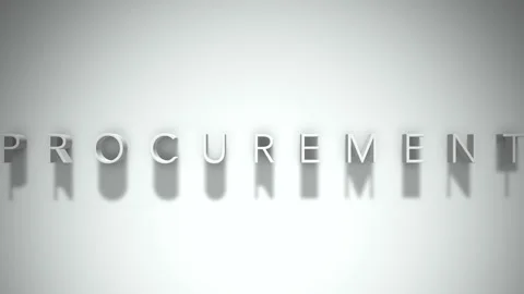Procurement 3D title animation with shadows on a white background Stock Footage 296508678