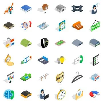 Procurement activity icons set, isometric style Illustrazione stock