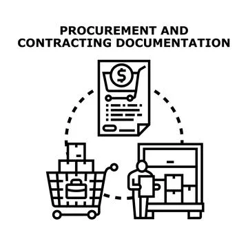 Procurement and contracting documentation process concept illustration Stock Illustration