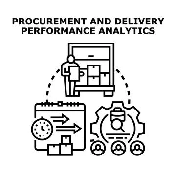 Procurement and delivery performance analytics vector concept Stock Illustration