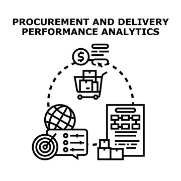 Procurement and delivery performance analytics concept 库存插图