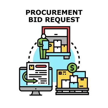 Procurement bid request cycle for business process Stock Illustration