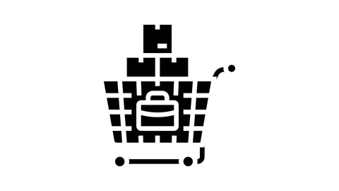 Procurement business process glyph icon animation Stock Footage 326147668