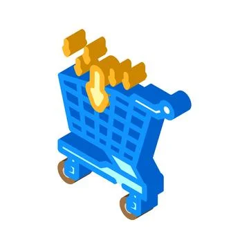 Procurement business process isometric icon vector illustration Illustrazione stock