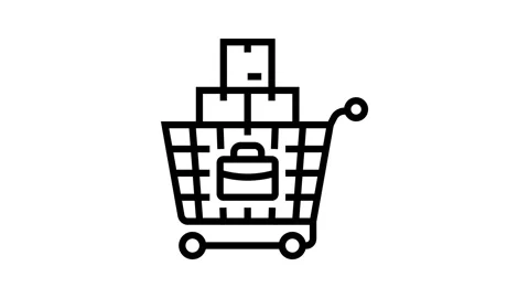 Procurement business process line icon animation Stock Footage 326127580