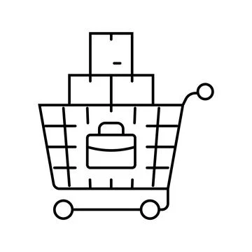 Procurement business process line icon vector illustration Illustrazione stock