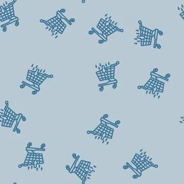 Procurement business process line vector seamless pattern Stock Illustration