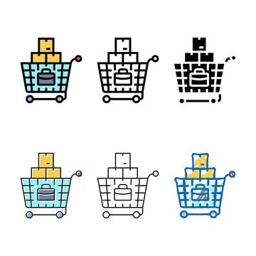 Procurement business process pack color icon vector 스톡 일러스트