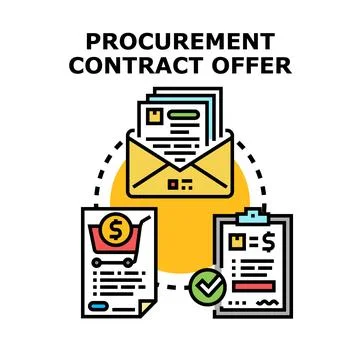 Procurement contract offer concept business transaction proposal Stock Illustration