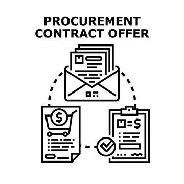 Procurement contract offer concept business transaction proposal Stock Illustration