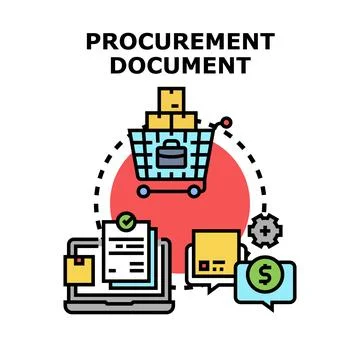 Procurement document process for business purchasing and supply 库存插图
