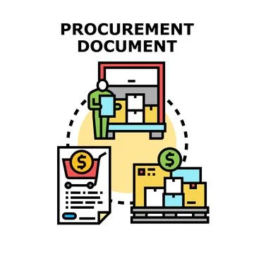 Procurement document process order purchasing supply chain 库存插图