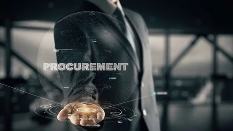 Procurement with hologram businessman concept Stock Footage 79771908
