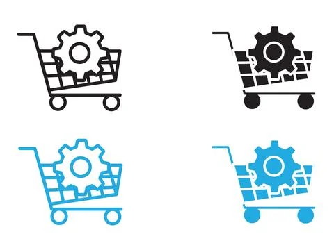 Procurement icon black and white vector outline sign Stock Illustration