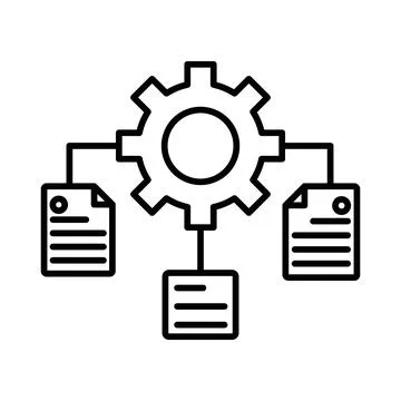 Procurement icon linear logo mark in black and white Illustrazione stock