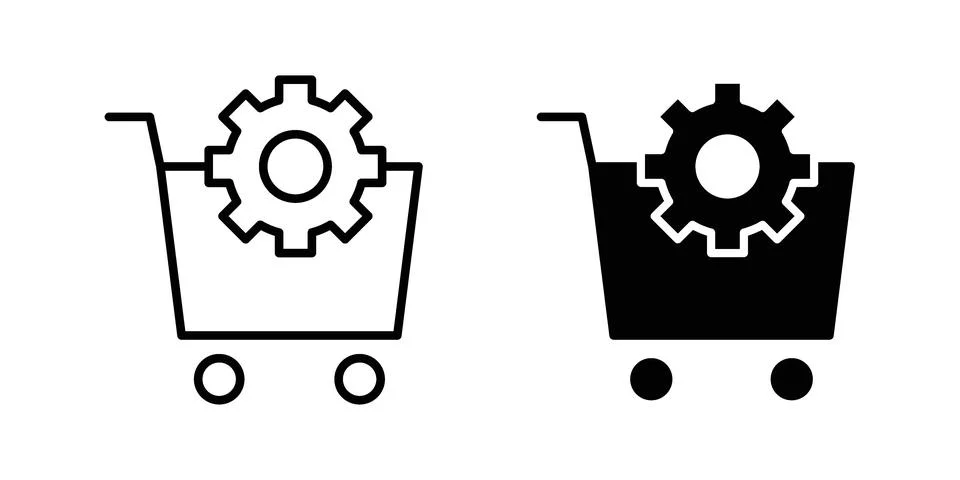 Procurement icon pack with silhouette and stroke web icons Stock Illustration