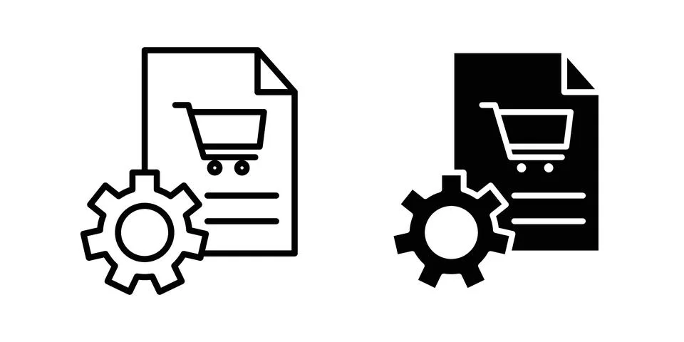 Procurement icon silhouette vector set. thin line pack Stock Illustration
