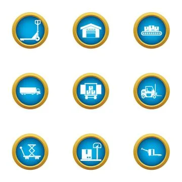 Procurement icons set, flat style Illustrazione stock
