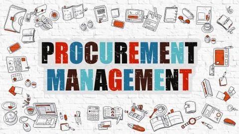 Procurement Management Concept. Multicolor on White Brickwall Stock Illustration