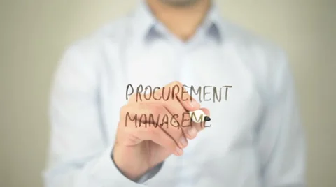 Procurement Management  , man writing on transparent screen Video stock 62887939
