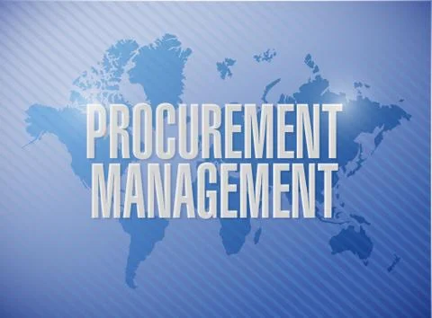 Procurement Management world map sign concept Stock Illustration