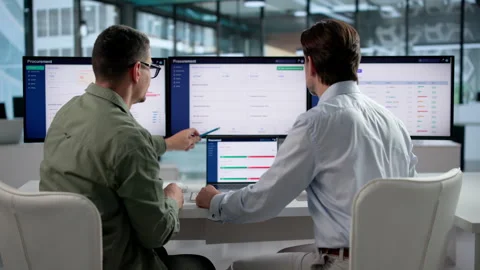 Procurement Manager Discusses Software Solution On Laptop Stock Footage 346932316
