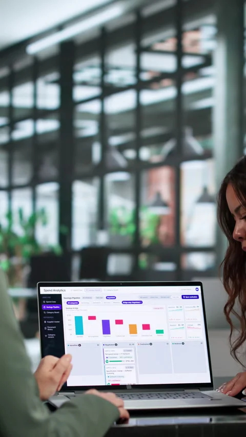 Procurement Manager Leads Diverse Team Analyzing Supplier Data Stock Footage 347908387