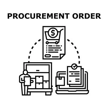 Procurement order process management illustration concept 库存插图