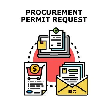 Procurement permit request workflow for legal agreement Stockillustratie