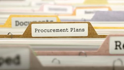 Procurement Plans Concept on Folder Register Stock Illustration