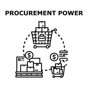 Procurement power process acquiring business goods 库存插图