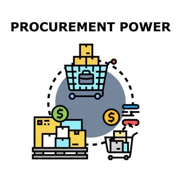 Procurement power process acquiring business goods 库存插图