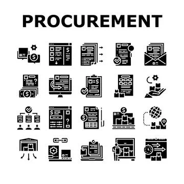 Procurement Process Collection Icons Set Vector Stock Illustration