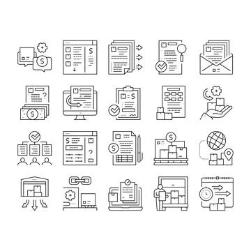 Procurement Process Collection Icons Set Vector . Stock Illustration