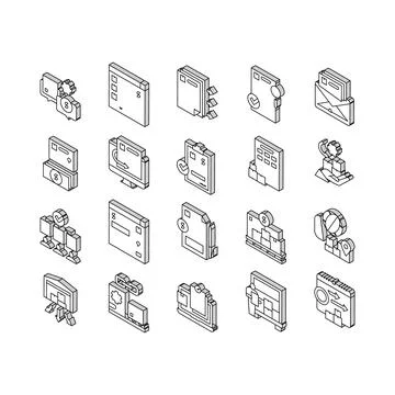 Procurement Process Collection isometric icons set vector Stock Illustration