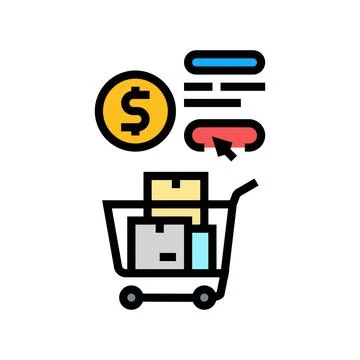 Procurement process color icon vector illustration Stock Illustration