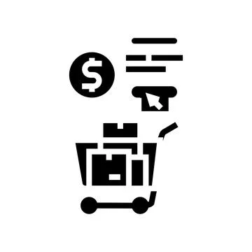 Procurement process glyph icon vector illustration 스톡 일러스트