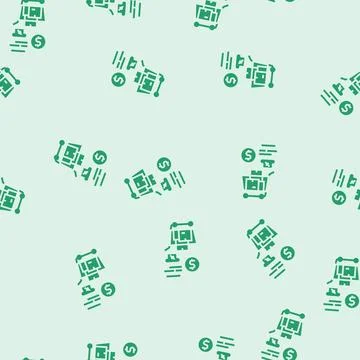 Procurement process glyph seamless pattern Stock Illustration