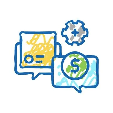 Procurement process icon doodle illustration Stock Illustration