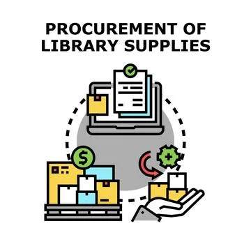 Procurement process for library supplies management system Stock Illustration