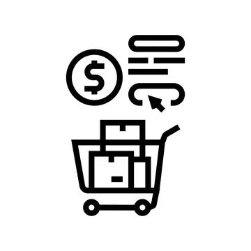 Procurement process line icon vector illustration Stock Illustration