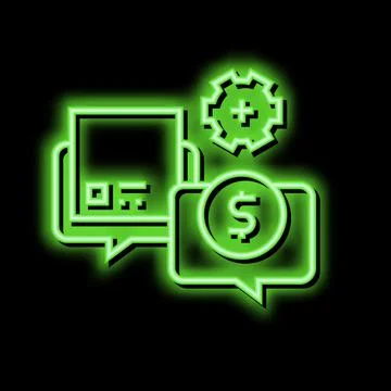 Procurement process neon glow icon illustration Stock Illustration