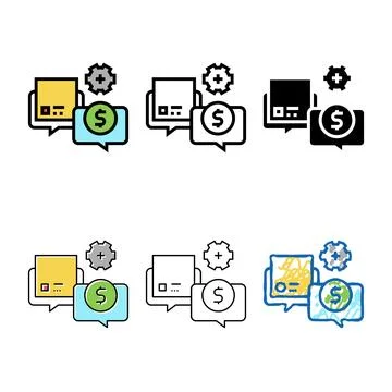 Procurement process set color icon vector Stock Illustration